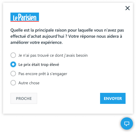 French survey widget preview